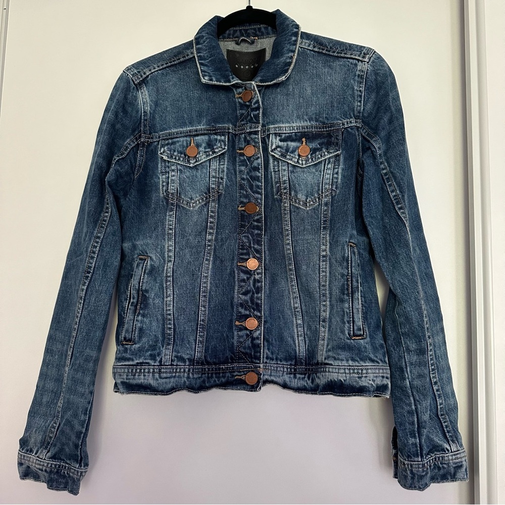 Blank NYC denim jacket in medium blue size small.